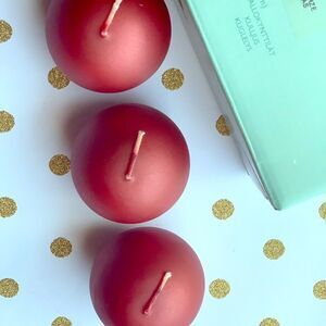 PARTYLITE Holiday Spice Red Pearl Ball Candles